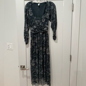 & Other Stories Dark Pattern Long Sleeve Dress